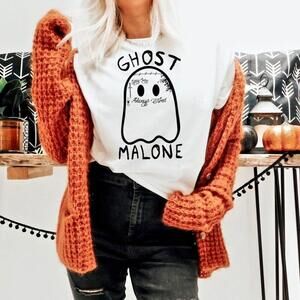 Ghost Malone Funny Halloween Cute Ghost Stay Spooky Season Fan Gift T-Shirt